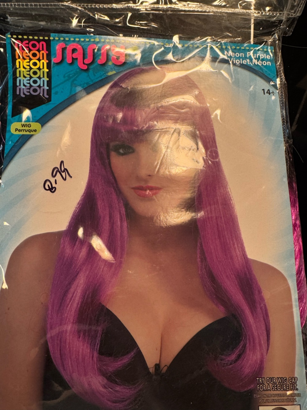 Purple Long Straight Wig with Bangs - , Women Hair